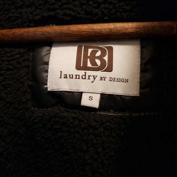 Laundry by Design Black Puffer Jacket Faux Fur Size Small - Picture 13 of 16